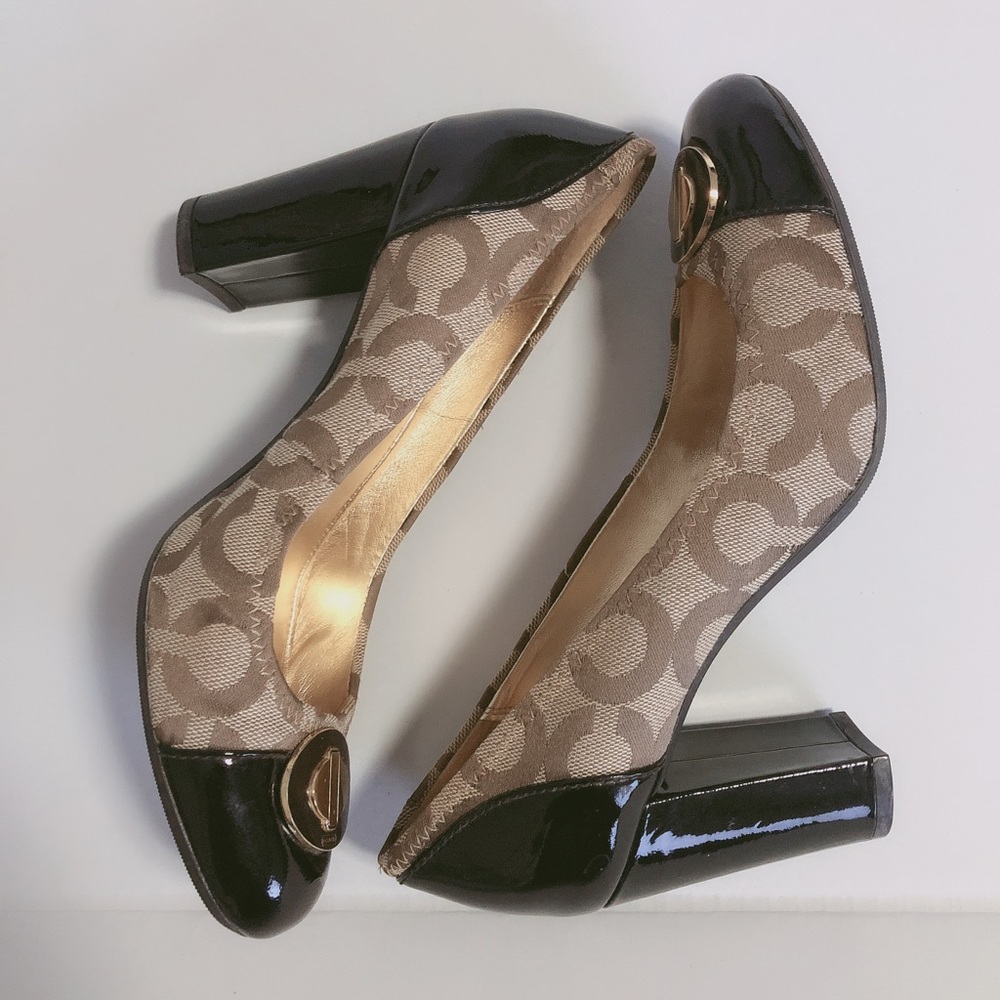 Coach Monogram Phebbie Pumps Brown